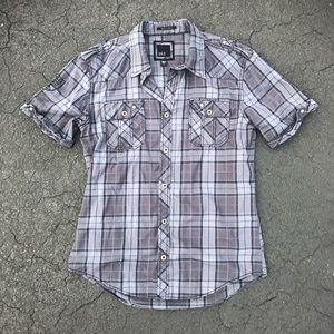 BKE Button Down Short Sleeve Casual Dress Shirt